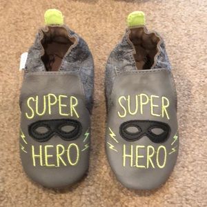 Super hero moccasins 18-24 months